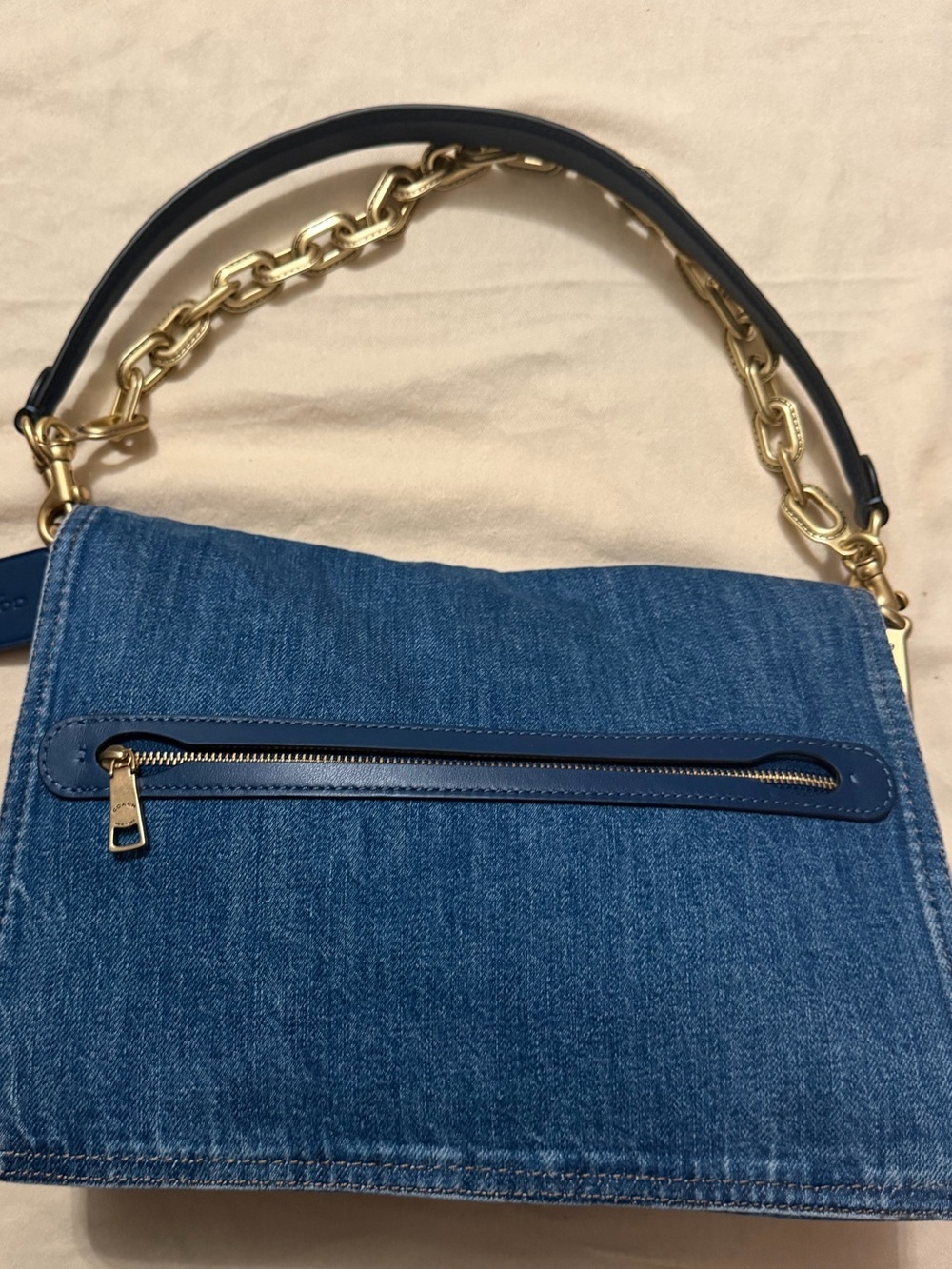Coach Tabby 30 with Chain Denim Handbag - Picture 10 of 13